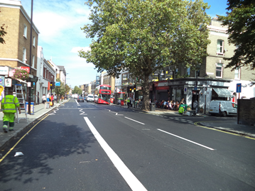 Image of a refurbished road surface on Love Walk crossing 